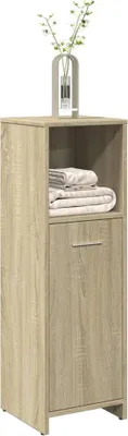 Produktbild von Design Badezimmerschrank Sonoma-Eiche 30x30x95 cm Holzwerkstoff, Badezimmerschränke 2024 Neu