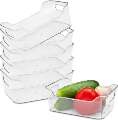 Obrázek produktu pro Plastový organizér do kuchyně a lednice - sada 6 ks / 20x14x8 cm - dózy vhodné pro potraviny (malé / 6 ks)