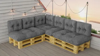 Produktbild von Palettenkissen Set WASSERDICHT Sitzkissen Rückenkissen 120 x 80 cm 60 x 40 cm NEU Größe und Farbe: 10ER SET GRAU (774109)
