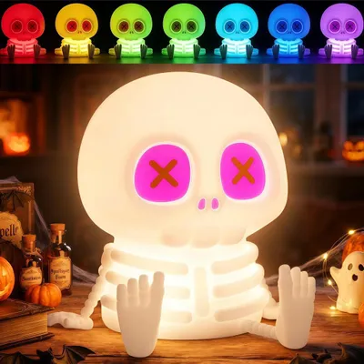 Produktbild von LED Nachtlicht, Silikon Birne Touch Nachtlampe USB-Aufladbar, 1200 mAh, 7 Farbe dimmbar süßes Schlaflicht Kinderzimmer tragbare Schlafhilfe Stilllicht
