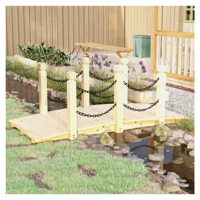 Produktbild von Gartenbrücke mit Kettengeländer 150x67x56cm aus Fichtenholz