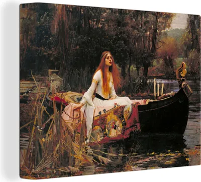 Produktbild von MuchoWow® - Leinwandbilder - Die Dame von Shalott - Gemälde von John William Waterhouse, Wandbild, Wanddeko Bilder Wohnzimmer, 80x60 cm