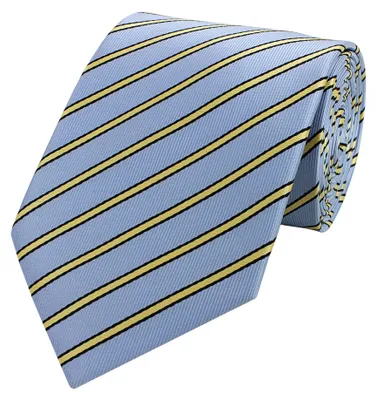 Produktbild von Fabio Farini - 1 Stück Herren Krawatte Blautöne - verschiedene Blaue Männer Schlips in 8cm Breit (8cm), Sporty Blue/Coronado Yellow/Black
