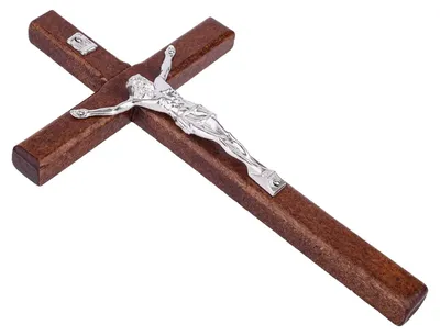 Holzwandkreuz 20x12x2,5 cm, katholisch, mit Aufhängung