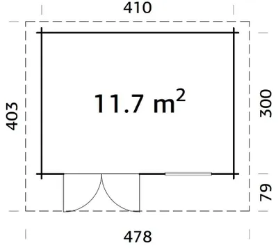 Produktbild von Palmako Gartenhaus Heidi 11,7 m² ISO aus Holz Gartenhaus mit 44 mm Wandstärke Holzhaus Fußboden inklusive Blockbohlenhaus 11.89 m² Pultdach