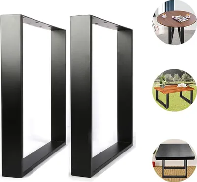 Produktbild von 4x Tischgestell DIY Tischbeine Haarnadelbeine Esstischgestell Tischuntergestell Set Tischkufen Tischfüße 80x72cm