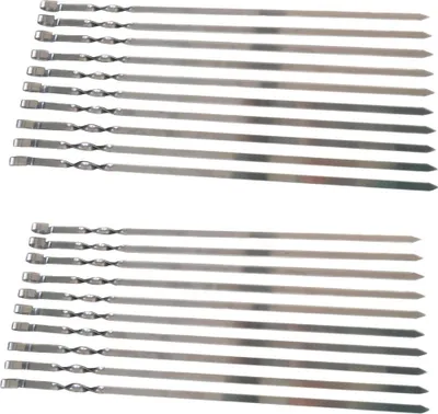 Produktbild von 50 x Schaschlikspieße 50cm Mangal Edelstahl Schampura Fleischspieße Grillspieße