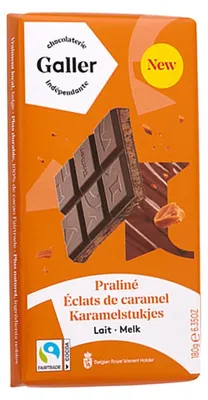 Produktbild von Galler Praliné Karamelstukjes Melk 175g – Feine Milchschokolade mit Karamelstückchen