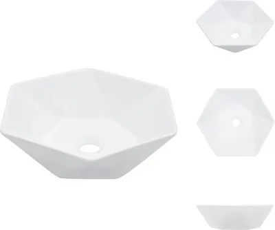 Produktbild von vidaXL Waschbecken 41 x 36,5 x 12 cm Keramik Weiß -  Badezimmer-Waschbecken