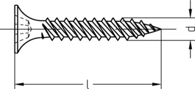 Produktbild von Dresselhaus, Gipsplattenschrauben mit Feingewinde Trompetenkopf-H, - Größe: 3,9 x 25 mm - Menge: 1000 Stück