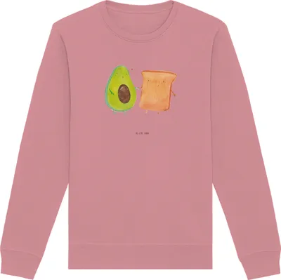 Produktbild von Mr. & Mrs. Panda Baumwoll Pullover Avocado Toast Größe XXL - Canyon Pink - Geschenk, Hochzeit, Sweatshirt, Pulli, Freundin, Sweater, Bio-Pullover