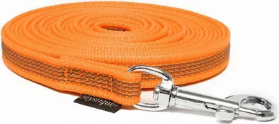 Produktbild von Mystique® Gummierte Schleppleine 15mm ohne Handschlaufe Standard Karabiner neon orange 7,5m