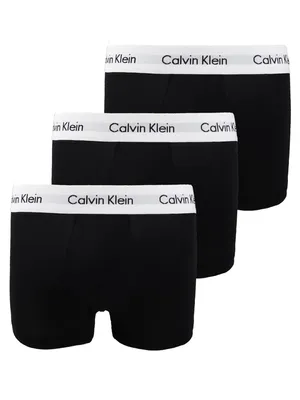 Produktbild von Calvin Klein pánské boxerky, hipsterské šortky, vysoce kvalitní bavlněné pánské kalhoty, s elastickým obsahem, elastický pas, 3-pack, černá (Black 001), L