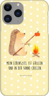 Produktbild von Mr. & Mrs. Panda Iphone 11 Pro Handyhülle Igel Grillen - Gelb Pastell - Geschenk, Motivation, Spruch, Sinn Des Lebens, Handy Case, Premium Kunststoff, Ziele