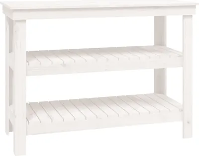 Produktbild von vidaXL Werkbank Weiß 110,5x50x80 cm Massivholz Kiefer