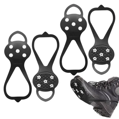 Productafbeelding van Klimijzers - Antislip ijsspikes met 5 tanden - Voor bergschoenen - 2 paar