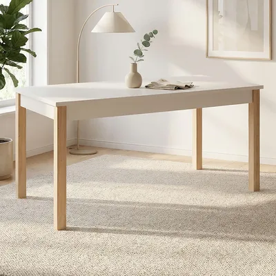 Produktbild von Homestyle4u Esstisch 160-200x80 cm ausziehbar Beige Grau Esszimmertisch Holztisch