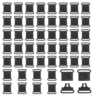 Productafbeelding van Kunststof kliksluitingen - 25 mm binnendiameter - voor riemen en tassen - 50 stuks - zwart
