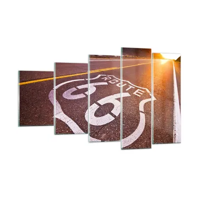 Produktbild von Bilder auf glas - Usa wegweg 66 freiheit reise - 100x60cm - Glasbilder - Wandbilder - Kunstdruck - zum Aufhängen bereit - Wanddekoration aus Glas - Glas Bilder - Wandbild auf Glas - GEG100x60-0443