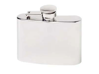Produktbild von HERBERTZ Taschenflasche, Edelstahl, 118 ml, spiegelpoliert,, gesicherter Schraubverschluss