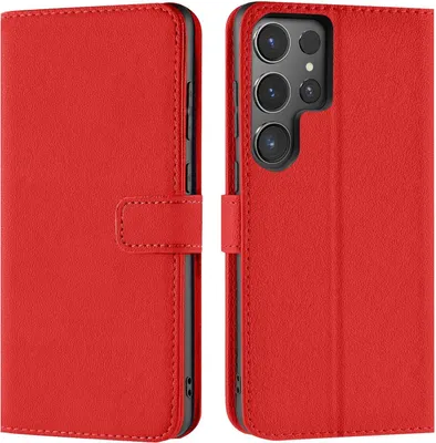 Produktbild von Conie Klapp Tasche für Samsung Galaxy S24 Ultra Kartenfach Rundumschutz Hülle in Rot
