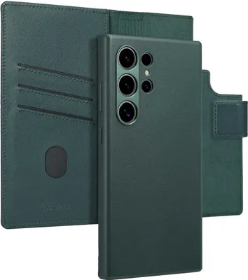 Produktbild von Accezz 2-in-1 Klapphülle aus Leder mit MagSafe für das Samsung Galaxy S24 Ultra - Cedar Green