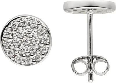 Produktbild von Ohrstecker aus 925 Silber rhodiniert mit 38 Zirkonia rund Ø8mm Ohrschmuck Damen