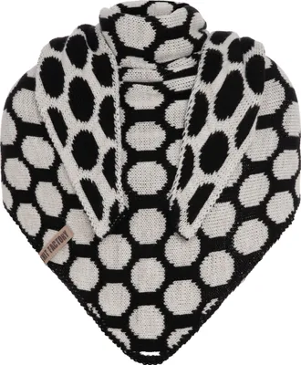 Produktbild von Knit Factory Liva Dreiecksschal - Schwarz/Beige - 180x75 cm