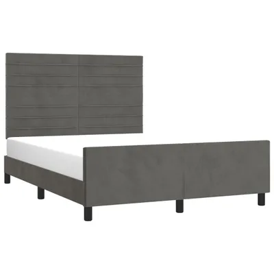 Produktbild von Bettgestell ohne Matratze Dunkelgrau 140x200 cm Samt