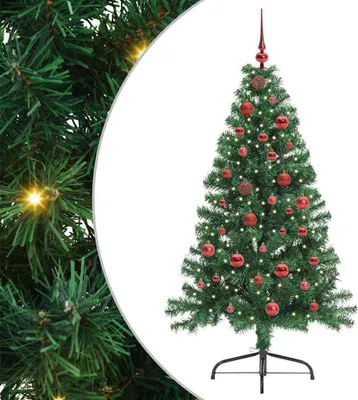 Produktbild von vidaXL Künstlicher vorbeleuchteter Weihnachtsbaum Grün 150 cm PVC