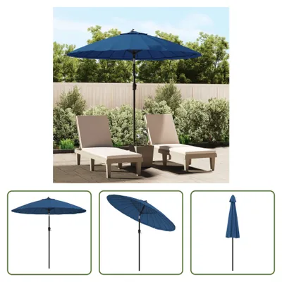 Produktbild von The Living Store Sonnenschirm mit Aluminium-Mast 270 cm Azurblau