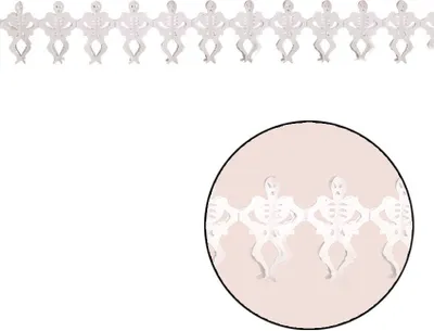 Produktbild von Halloween Skelett Girlande Dekoration Party Accessoire Grusel Motto Feier Skelette Weiss, Farbe: Weiß