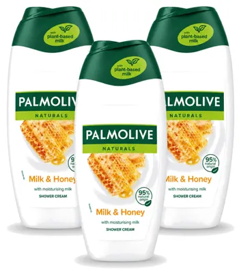 Produktbild von 3 x Palmolive Naturals Duschcreme - Honig & Milch - 250 ml - Vorteilspackung - 3 Stücke