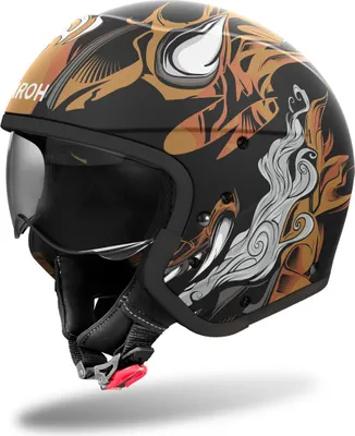 Image de Casque jet Airoh J110 Oni, noir mat/or, L (59/60)