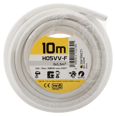 Produktbild von Ho5VV-F 2 x 1,5 mm² Weiß 10 m