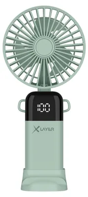 Produktbild von Xlayer Handventilator klappbar/wiederaufladbar mit Smartphonehalterung
