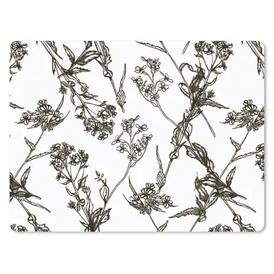 Produktbild von MuchoWow® Mauspad Mousepad Vintage - Pflanzen - Blumen - Muster 40x30 cm - Mousepads - Maus Mat - Pad - Mausunterlage - Anti Rutsch