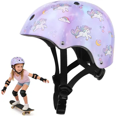 Produktbild von Kinder Helm verstellbar Fahrradhelm Skaterhelm Schutzhelm Violett M