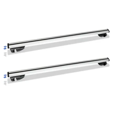 Zdjęcie produktu dla Jopassy bagażnik na relingi uniwersalny L124 bagażnik dachowy regulowany zamykany bagażnik bazowy bagażnik kompatybilny 150kg aluminium