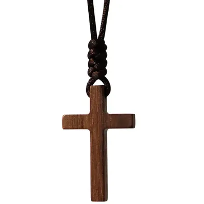 Produktbild von Holzkreuz Halskette - Symbol des Glaubens und der Natur KP34253
