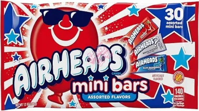 Produktbild von Airheads Red White and Blue Mini Bars 340g