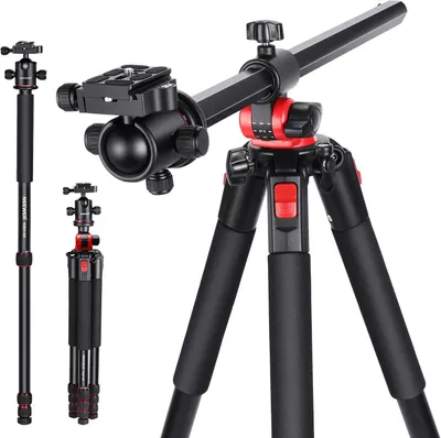 Produktbild von NEEWER 184cm Stativ für Kamera Einbeinstativ mit Mittelsäule und Kugelkopf aus A