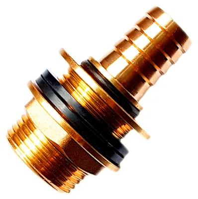 Produktbild von Regentonnendurchführung aus Messing mit 2 Dichtungen für 34 mm Loch