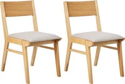 Zdjęcie produktu dla BELIANI Zestaw 2 krzeseł do jadalni jasnobrązowy kauczukowe szare tapicerowane siedzisko boucle styl tradycyjny retro