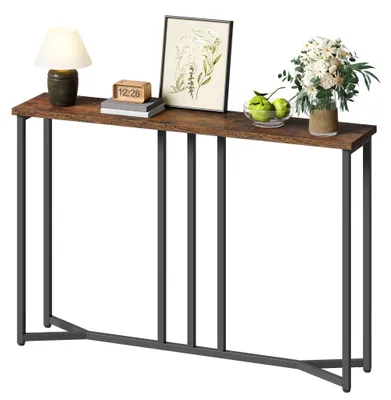 Image de YITAHOME, console/table d'entrée, 100 cm, table étroite, noire et marron
