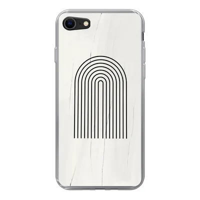 Produktbild von MuchoWow® Handyhülle Schutzhülle Hülle für iPhone SE 2022 Farbe - Regenbogen - Schwarz - Weiß Silikon Softcase Handy Hülle - Schutzhülle