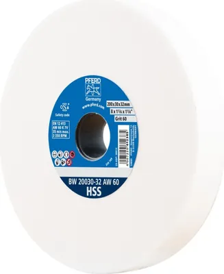 Produktbild von PFERD TOOLS Schleifbockscheibe Ø 200x30mm Bohrung-Ø 32 mm A60 zum Schärfen von HSS-Bohrern