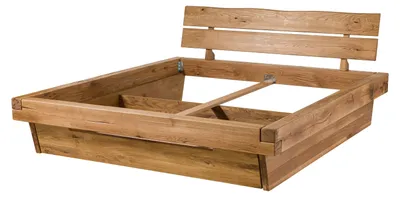 Produktbild von MASSIVMOEBEL24.DE Bett mit Bettkasten Wildeiche 200x200 natur geölt INNSBRUCK #300