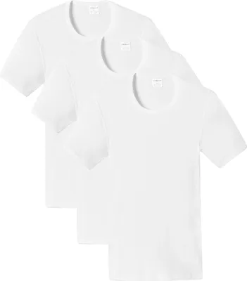 Produktbild von Schiesser 3er Pack Baumwolle Essentials Doppelripp Unterhemd / Shirt Kurzarm Besonders strapazierfähig und langlebig, Hoher Tragekomfort, In hochwertiger, formstabiler Doppelripp-Qualität