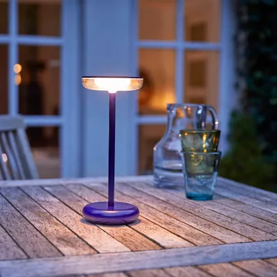 Produktbild von Moderne dimmbare LED Tischlampe 30cm, 1800mAh Akku, warmweiß, USB-C, 5-7h Leuchtdauer, 180 Lumen
